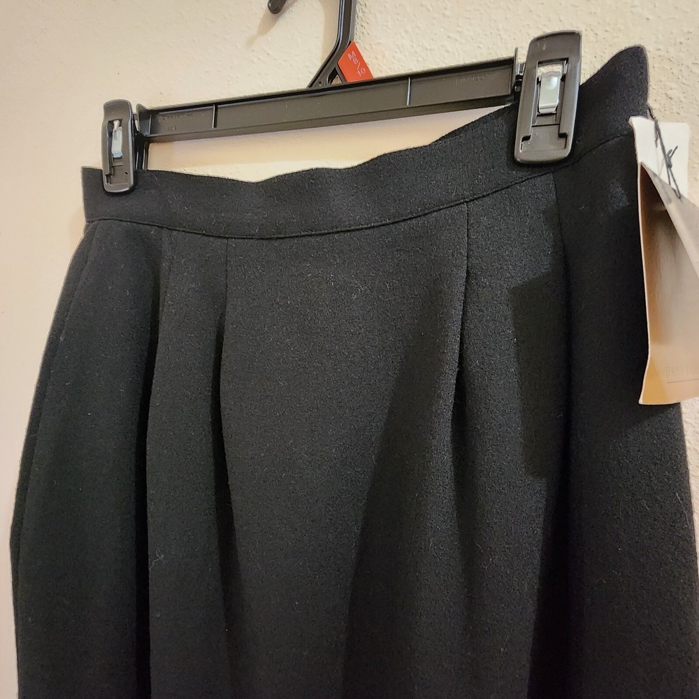 Vintage Dana Brooke Black Wool Pencil Maxi Tube Skirt Secretary Classic NWT 10 - Picture 3 of 13